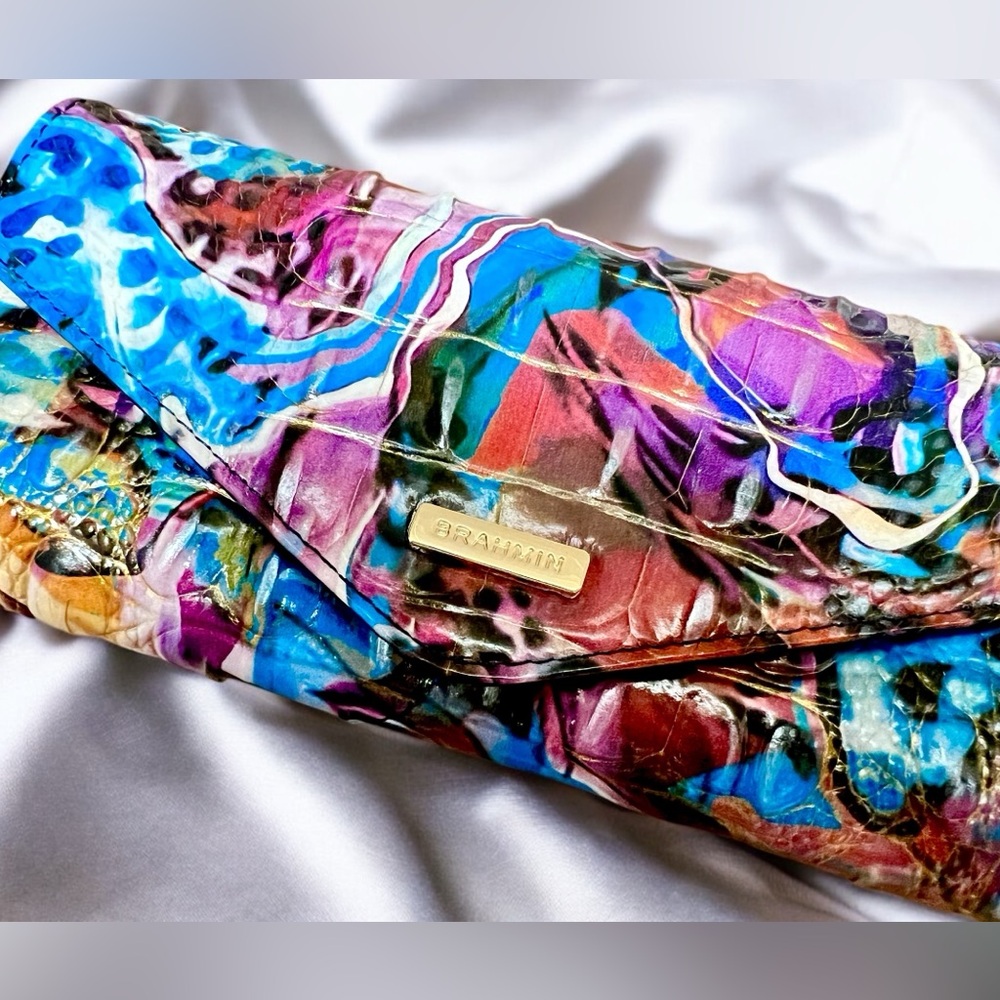 Colorful NWT Brahmin Leather VERONICA Wallet, Multicolored Euphoria - Picture 6 of 6